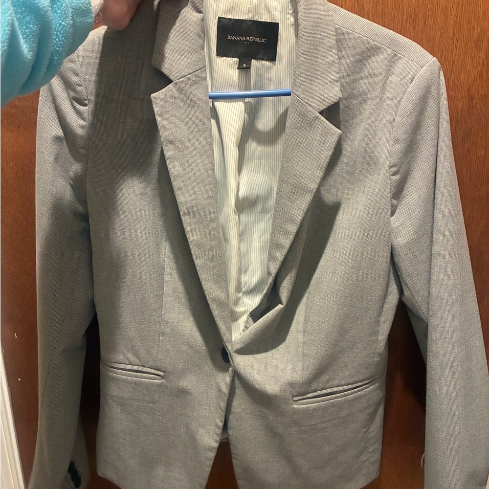 Banana Republic Light Gray Women's Tailored Blazer